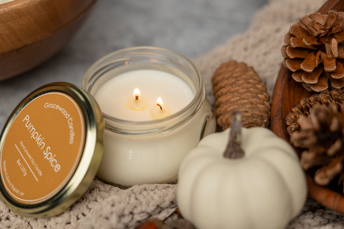 Hand-Poured Candles, Pumpkin Chai Soy Wax Candles