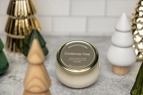 Holiday Candle, Christmas Candle, Christmas Gift, Christmas Tree Candle, Black Owned Business, Gracewood, Gracewood Candles, Handmade Candle, Soy Candle, Scented Candle