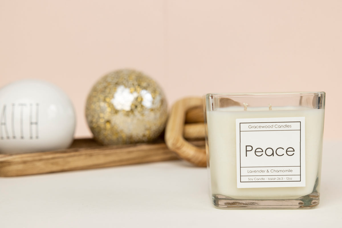 Soy Candles, handmade candles, lavender candle, stress relief candle, candle gift set, gift set, candle bundle, sandalwood candle, candle with scripture, gift with scripture, woman owned business, black owned business, candle making, gracewood, gracewood candles, michigan made, michigan candles, grand rapids products, non-toxic candles, cute candles, unique gift, gifts for her, gift for mom